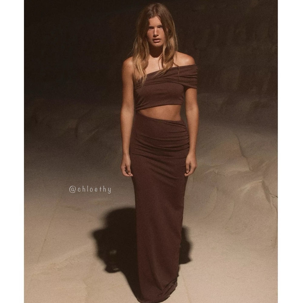 Zara ASYMMETRIC CUT OUT MAXI DRESS